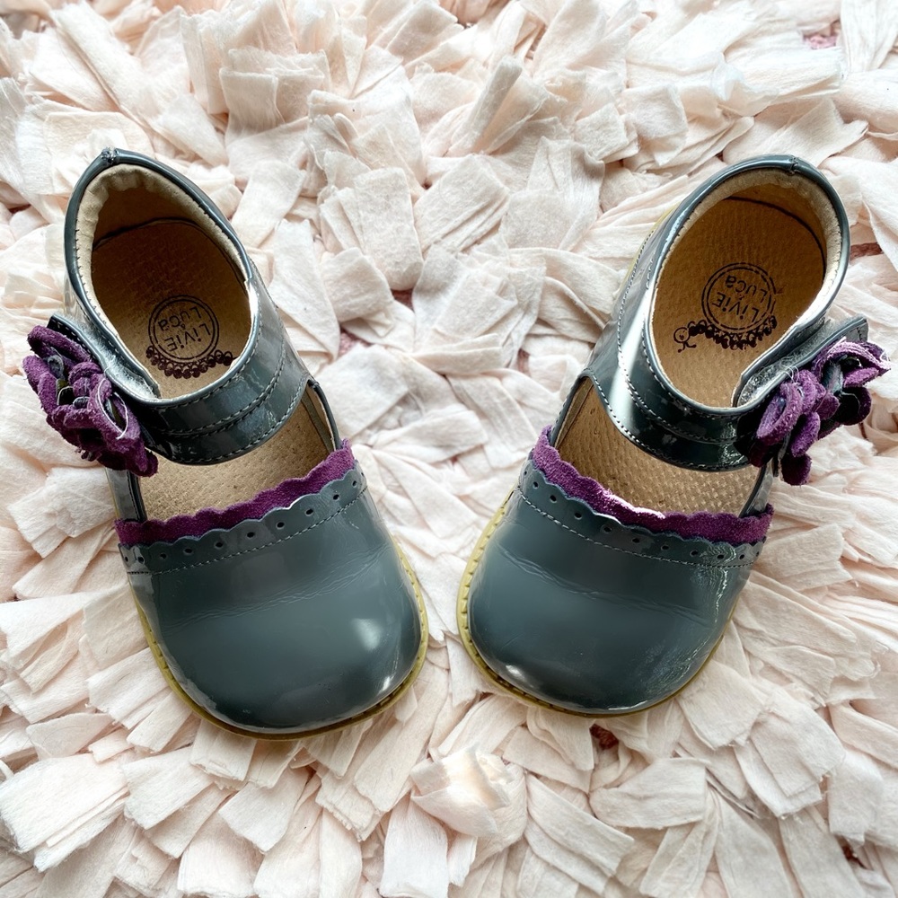 Livie & Luca Grey Patton Marie Jane Shoes